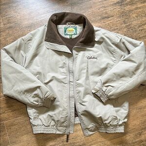 Cabela's Light Tan Jacket with Dark Brown Collar